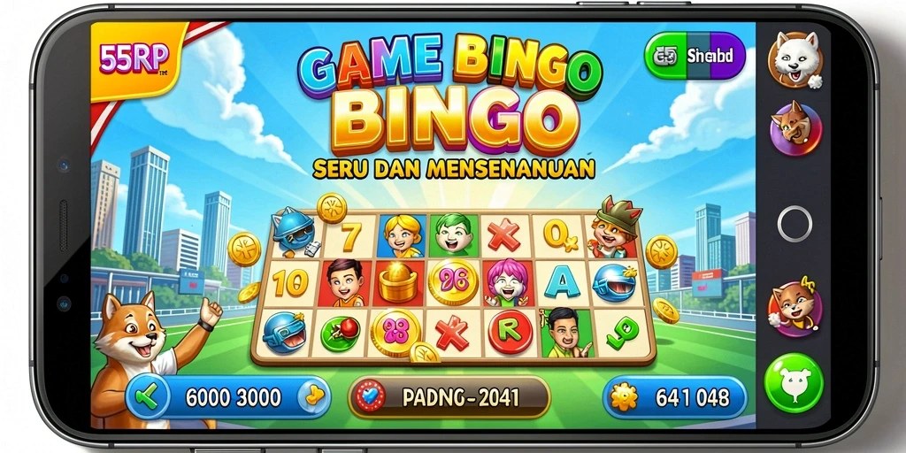 Screenshot gameplay 55RP yang menggembirakan dalam permainan Bingo.