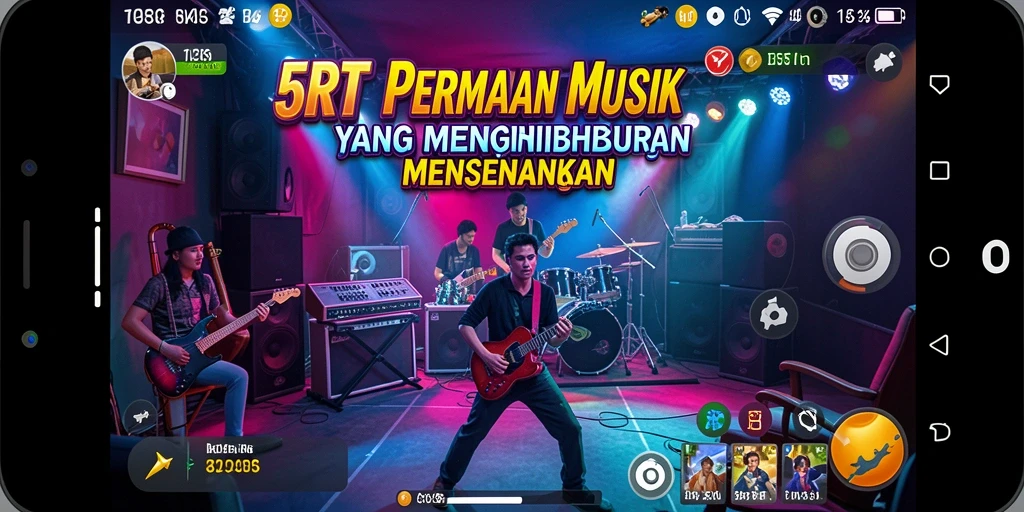 Tangkapan layar 5RT menampilkan gameplay seru dan interaktif dalam permainan musik.