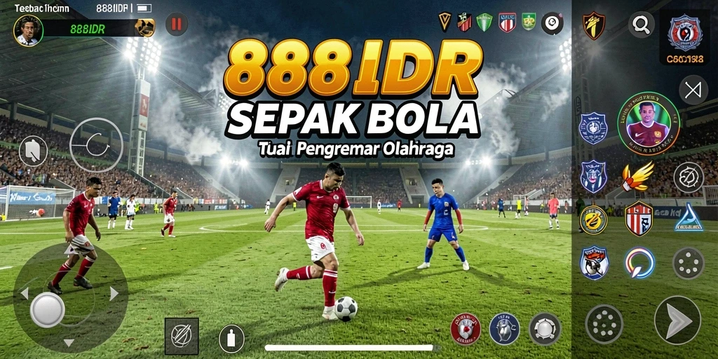 Tampilan gameplay <strong>888IDR</strong> dengan aksi sepak bola yang mendebarkan.