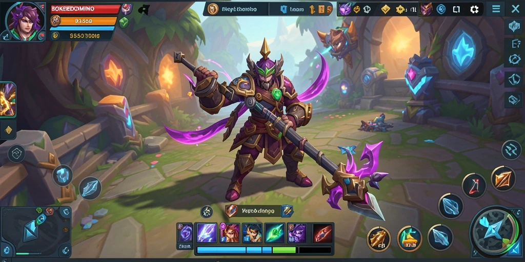 Tampilan seru dan mendebarkan dalam gameplay BOKEDOMINO MOBA.