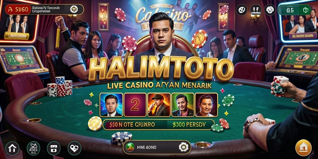 Tampilan visual gameplay Live Casino di HALIMTOTO yang menarik.