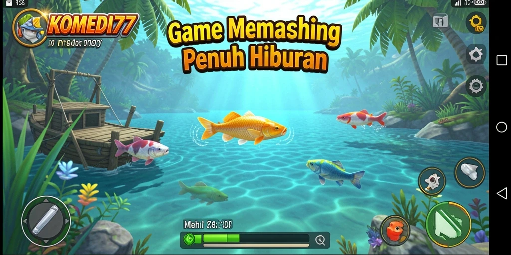 Gameplay seru saat memancing di KOMEDI77 dengan berbagai ikan menarik.