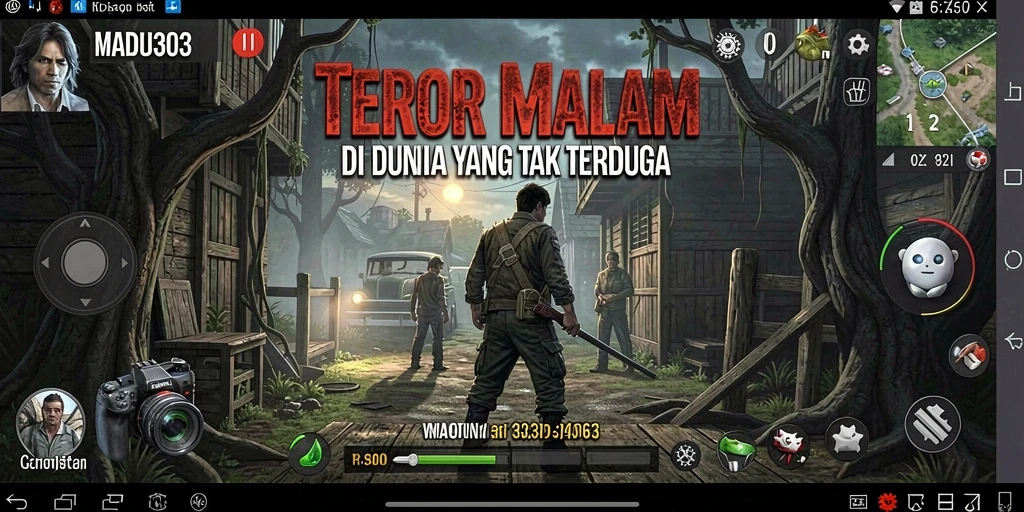 Gameplay seram dengan atmosfer gelap dan menegangkan.
