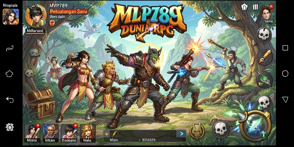 Screenshot menampilkan aksi seru dalam game RPG MVP789.