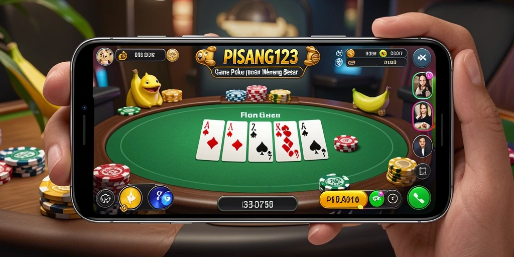 Gameplay seru di PISANG123 saat bermain Poker.