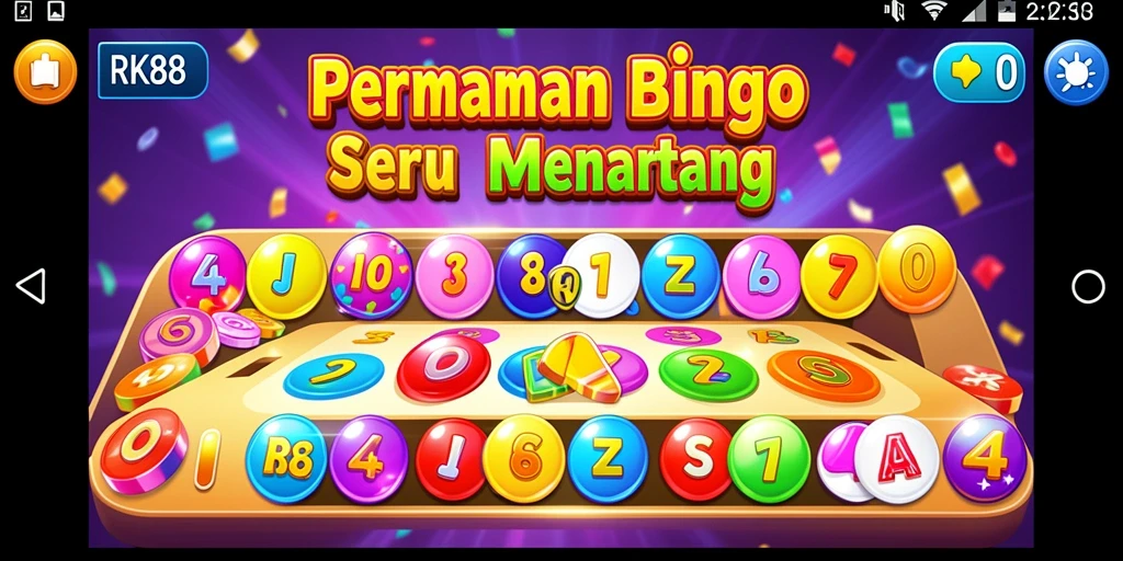 Tampilan gameplay Bingo RK88 yang seru dan interaktif.