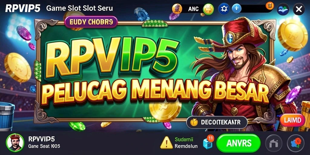 Screenshot gameplay RPVIP5 yang menampilkan simbol slot berkilau.