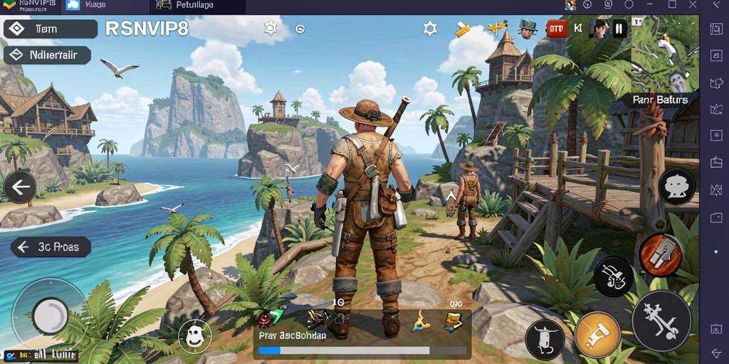 Screenshot gameplay RSNVIP8 dalam dunia terbuka yang luas dan mendetail.