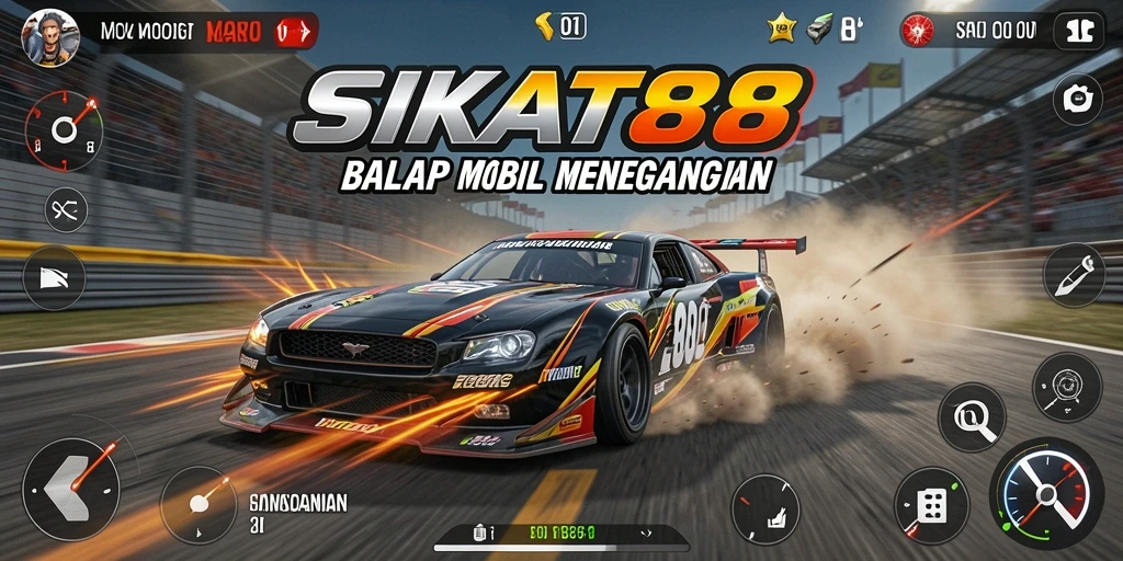 Gameplay menegangkan di SIKAT88 dengan balapan mobil.