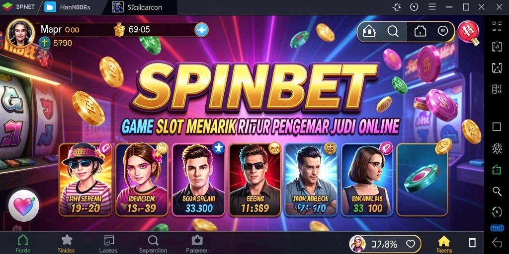 Tampilan gameplay menarik dari SPINBET dengan berbagai simbol Slot.