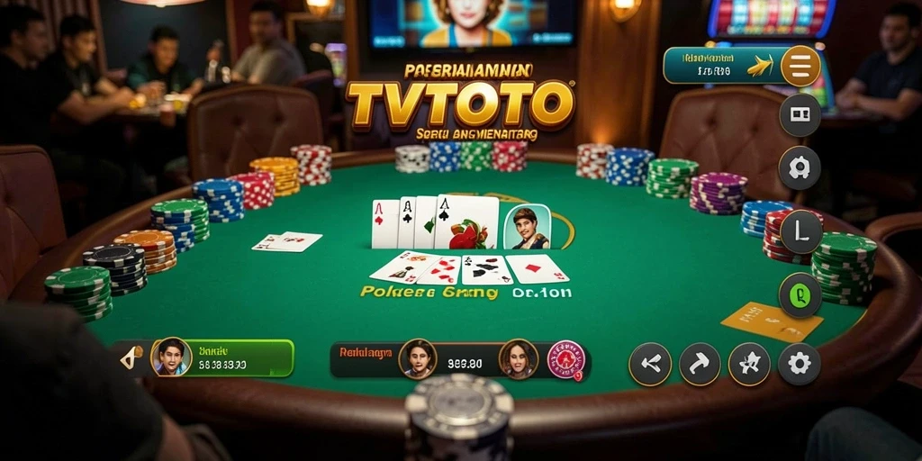 Tampilan utama gameplay di TVTOTO dengan suasana Poker yang mendebarkan.