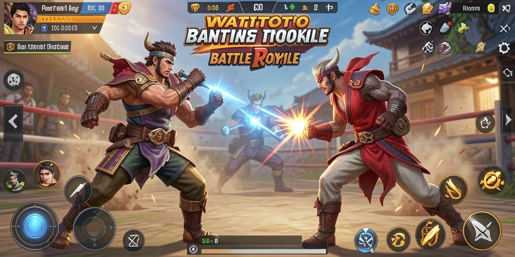 Tangkapan layar menampilkan aksi seru di arena Battle Royale WATITOTO.