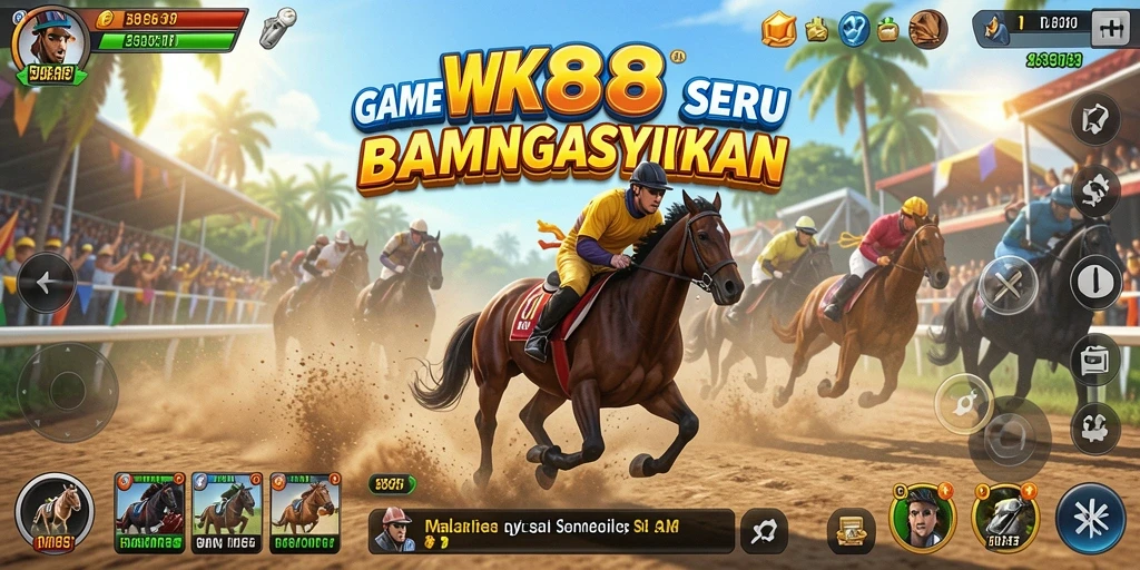Tampilan gameplay balapan yang seru dan mendebarkan dari WK888.