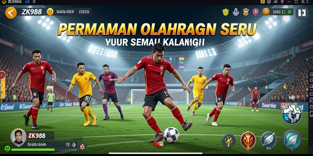 Gameplay menegangkan dari ZK988 dengan berbagai pilihan olahraga.